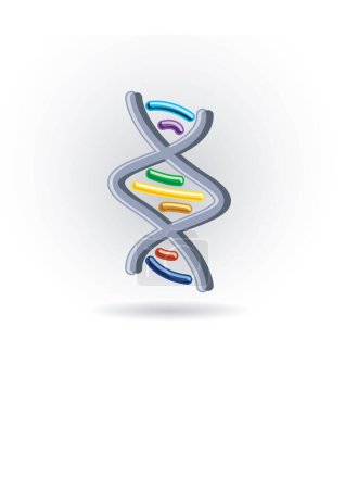 Téléchargez les illustrations : Dna molécule icône vecteur logo conception illustration - en licence libre de droit