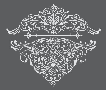 Ilustración de Ornamento floral sobre fondo gris. ilustración vectorial. - Imagen libre de derechos