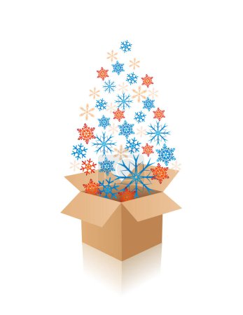Téléchargez les illustrations : Arbre de Noël cadeau boîte vecteur - en licence libre de droit