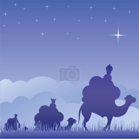 Illustration for Silhouette of the wise man and baby jesus - Royalty Free Image