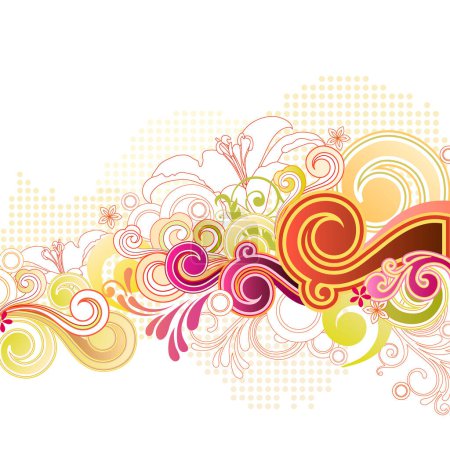 Illustration for Colorful floral ornament. vector illustration - Royalty Free Image