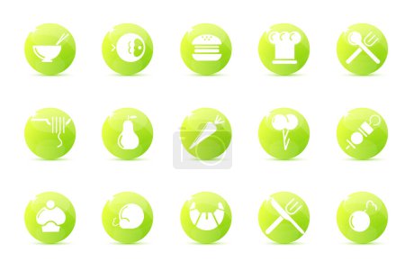 Ilustración de Conjunto de utensilios de cocina iconos, vector - Imagen libre de derechos