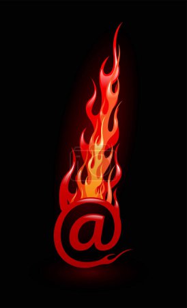 Ilustración de Signo de correo electrónico con fuego - Imagen libre de derechos