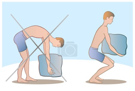 Téléchargez les illustrations : Illustration vectorielle d'hommes faisant de l'exercice sur le gymnase - en licence libre de droit