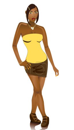 Illustration for Vector of club girl dressed for fashion - Royalty Free Image