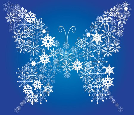 Téléchargez les illustrations : Illustration vectorielle avec un beau flocon de neige - en licence libre de droit