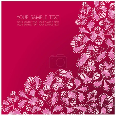 Illustration for Vector floral background with red flowers - Royalty Free Image