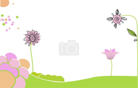 Illustration for Spring flowers floral background - Royalty Free Image