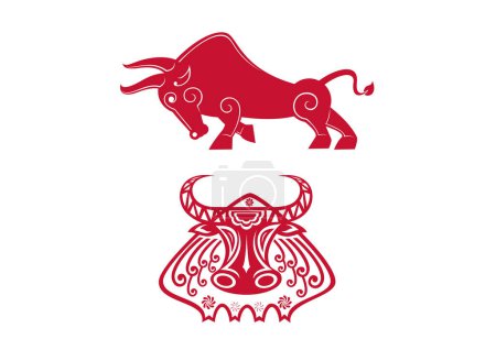 Illustration for Bull and goat vector icons illustration - Royalty Free Image