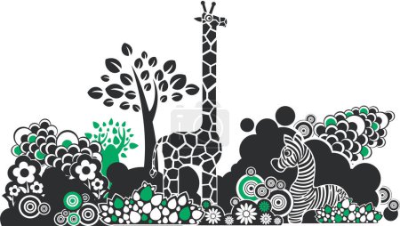 Téléchargez les illustrations : Illustration vectorielle d'une girafe - en licence libre de droit