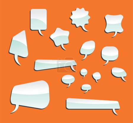 Illustration for Vector of white speech bubbles - Royalty Free Image