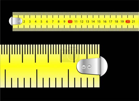 Illustration for Measuring ruler on a transparent background. vector illustration - Royalty Free Image