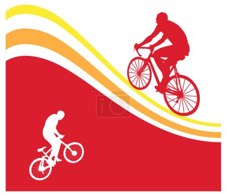 Illustration for Vector image of cyclist on a white background - Royalty Free Image