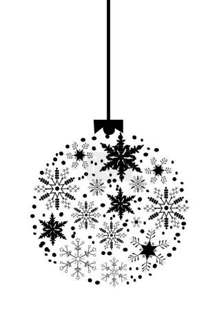 Illustration for Vector illustration of christmas tree with snowflakes - Royalty Free Image