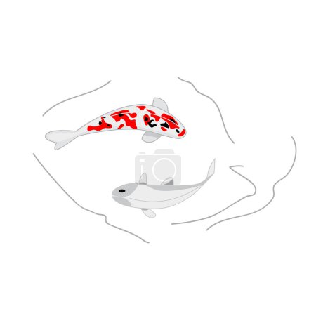 Ilustración de Pescado con pescado rojo. - Imagen libre de derechos