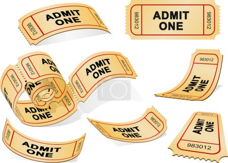 vector illustration of a set of tickets