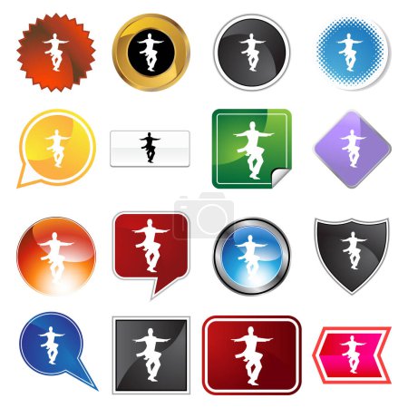 Illustration for Hospital icon set. a set of eight multi - colored buttons. illustration. vector. - Royalty Free Image