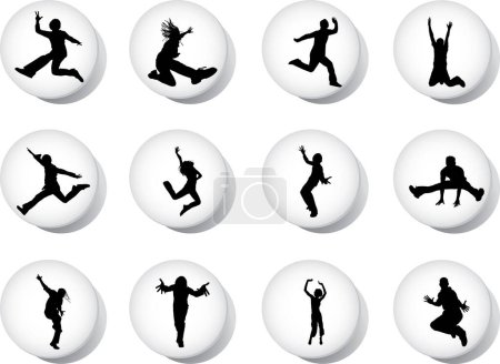 Illustration for Collection of jumping people - Royalty Free Image