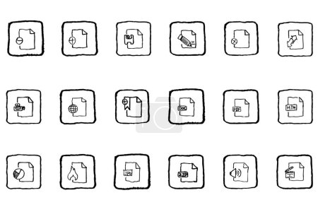 Illustration for Smartphone icon set, outline style - Royalty Free Image