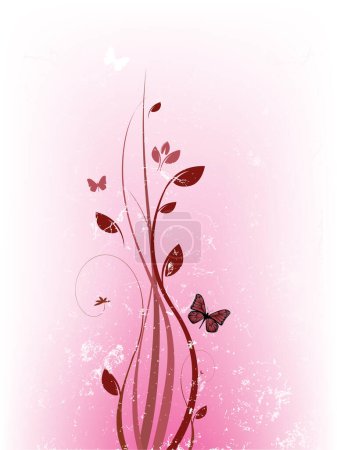 Ilustración de Vector mariposa rosa sobre fondo blanco - Imagen libre de derechos
