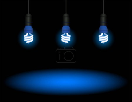 Illustration for Glowing light bulb. realistic vector - Royalty Free Image