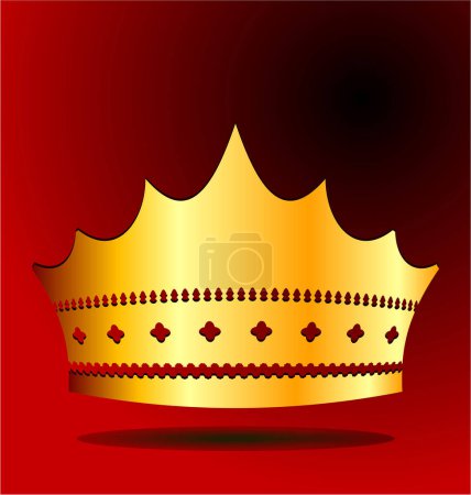 Ilustración de Corona roja sobre fondo blanco - Imagen libre de derechos