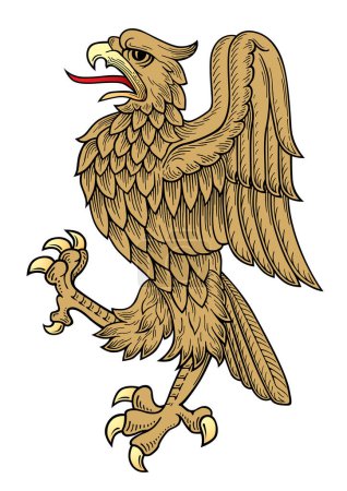 Ilustración de Águila dorada, ilustración vectorial diseño simple - Imagen libre de derechos