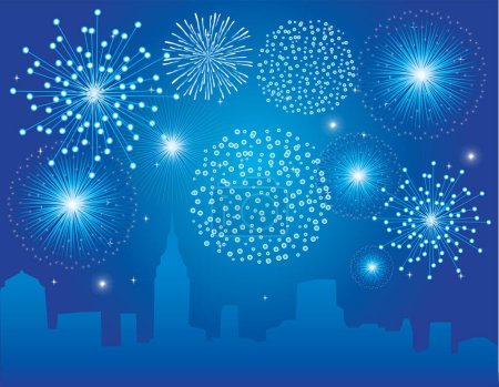 Illustration for Happy new york city fireworks vector design - Royalty Free Image