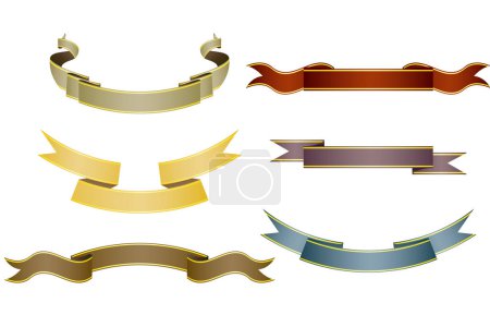 Illustration for Vector illustration. gold ribbon banners - Royalty Free Image