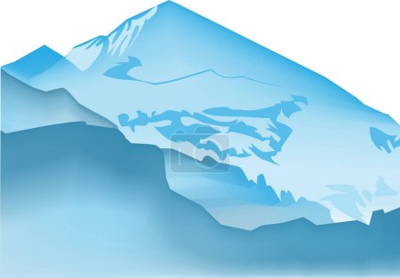 Téléchargez les illustrations : Montagne bleue avec neige - en licence libre de droit