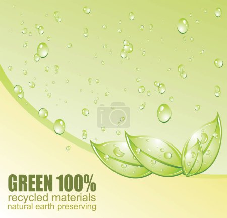 Illustration for Green vector background with natural pattern. - Royalty Free Image
