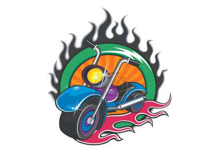 Illustration for Car fire with flames - Royalty Free Image