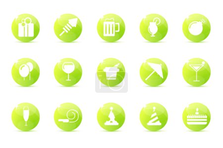Téléchargez les illustrations : Icônes de cocktail ensemble. illustration plate des icônes vectorielles de queue de cocktail pour le web - en licence libre de droit