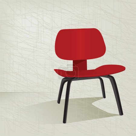 Téléchargez les illustrations : Chaise rouge avec fond blanc - en licence libre de droit