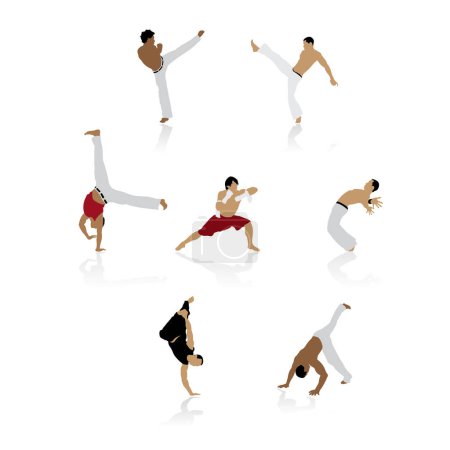 Téléchargez les illustrations : Ensemble de diverses personnes pratiquant le yoga, illustration vectorielle - en licence libre de droit