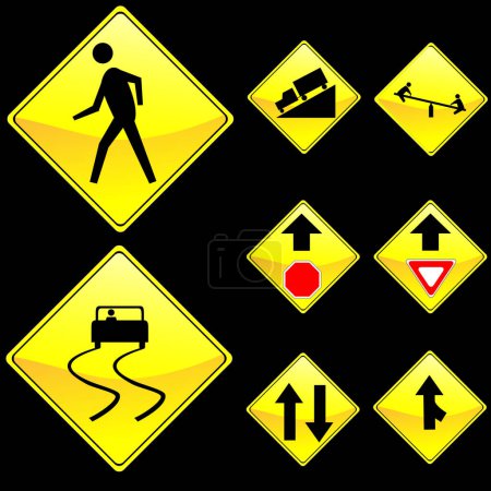 Ilustración de Señales de tráfico y señales - Imagen libre de derechos