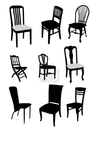 Illustration for Set of chairs on a white background - Royalty Free Image