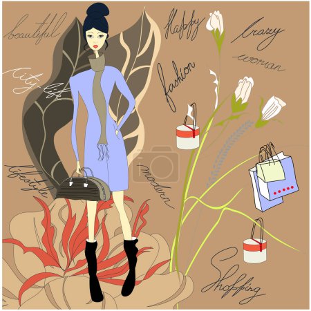 Photo for Vector sketch of fashion girl - Royalty Free Image