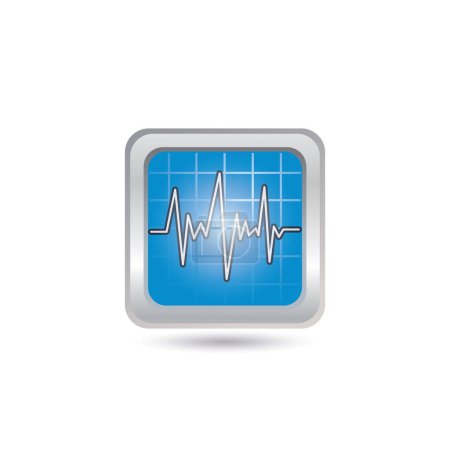 Illustration for Cardiogram icon. vector illustration. blue icon - Royalty Free Image