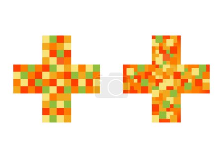 Ilustración de Cruces de píxeles, ilustración vectorial diseño simple - Imagen libre de derechos