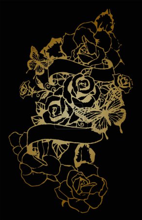 Ilustración de Fondo de adorno floral abstracto, cubierta de póster para espacio de copia - Imagen libre de derechos