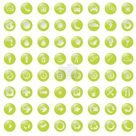 Illustration for Green web icons,  vector illustration - Royalty Free Image