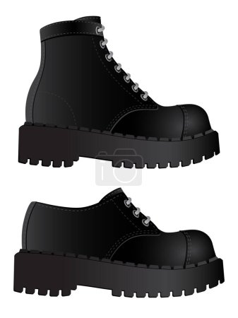 Ilustración de Zapatos negros aislados sobre fondo blanco
. - Imagen libre de derechos