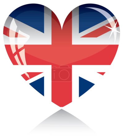 Téléchargez les illustrations : Coeur et drapeau du Royaume-Uni - en licence libre de droit
