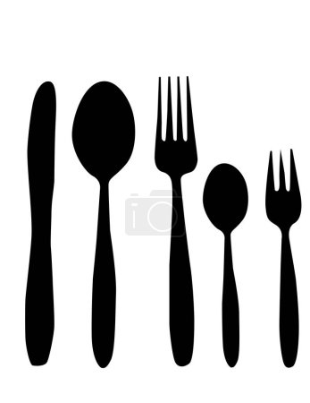 Illustration for Set of kitchen utensils, vector illustration simple design - Royalty Free Image