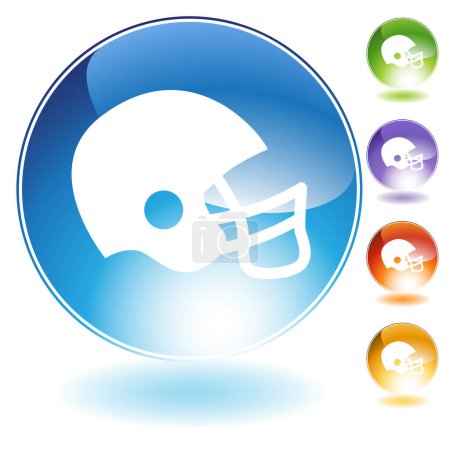 Illustration for American football helmet icon. vector illustration - Royalty Free Image