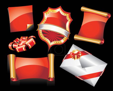 Téléchargez les illustrations : Ensemble d'éléments de Noël pour la conception de Noël - en licence libre de droit