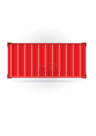 Illustration for Red metal container with a white blank label. 3 d render illustration - Royalty Free Image