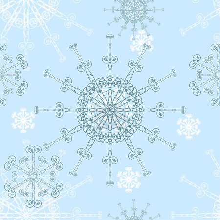 Téléchargez les illustrations : Fond d'hiver sans couture, flocon de neige, décoration de Noël - en licence libre de droit