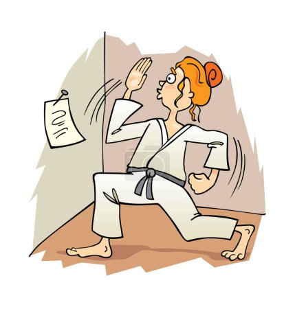 Ilustración de Karate hombre en kimono - Imagen libre de derechos